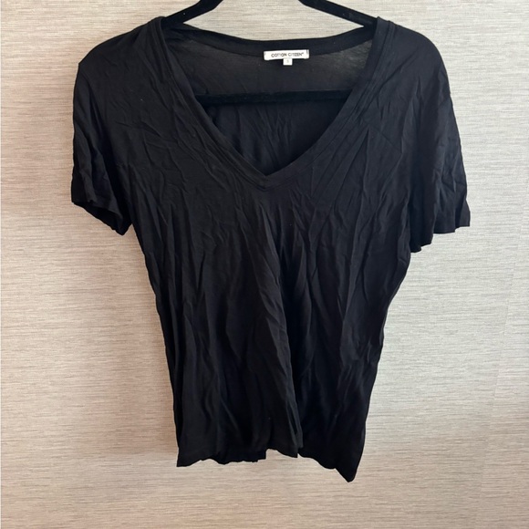 Cotton Citizen Black V-Neck Tee - Picture 1 of 1